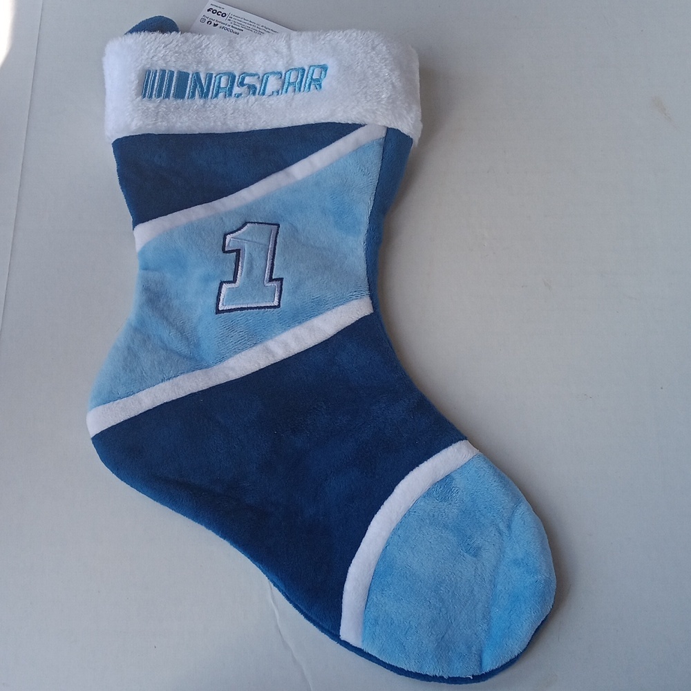 NASCAR BLUE/ WHITE MEN'S SOCK WITH NUMBER DESIGN